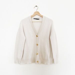 new JENNI KAYNE white cashmere cocoon cardigan XXS